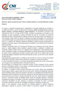 Senatorul Cătălin Silegeanu: „Spitalul municipal de boli cronice și îngrijiri paliative va fi deschis anul acesta!”