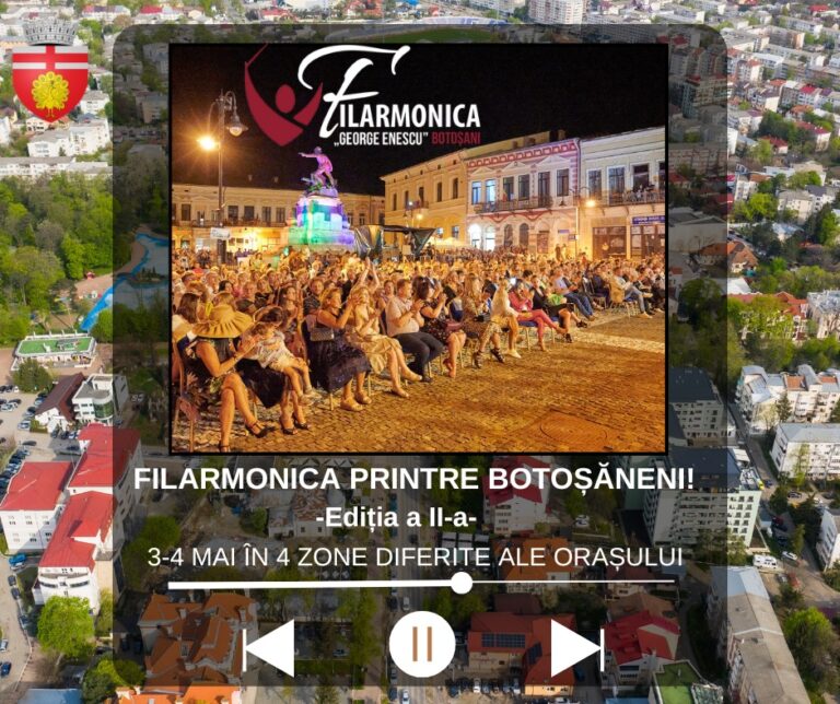 „Turneu în cartierul tău” – ediția a II-a.  Filarmonica aduce muzica în parcurile din Botoșani