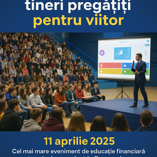 ”Școala de bani – tineri pregătiți pentru viitor” cel mai mare eveniment de educație financiară pentru elevi, organizat la Botoșani ”Școala de bani - tineri pregătiți pentru viitor” cel mai mare eveniment de educație financiară pentru elevi, organizat la Botoșani