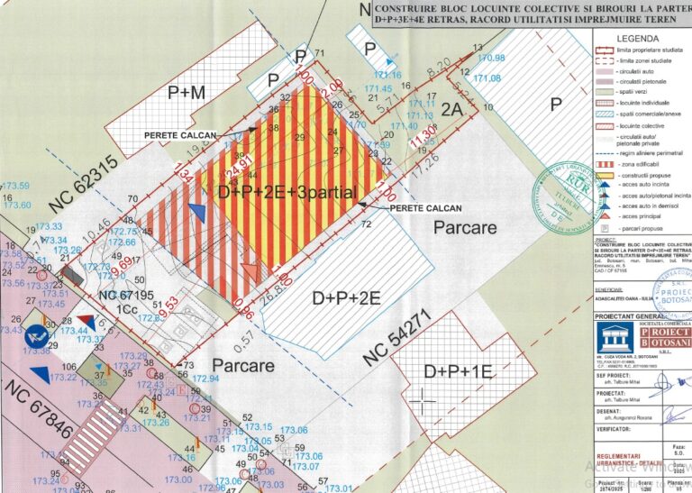 Bloc nou cu locuințe și spații de birouri, regim D+P+3E, propus pentru zona Bulevard