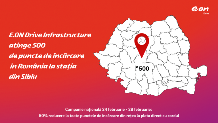 E.ON Drive Infrastructure România atinge pragul de 500 de puncte de încărcare pentru mașini electrice