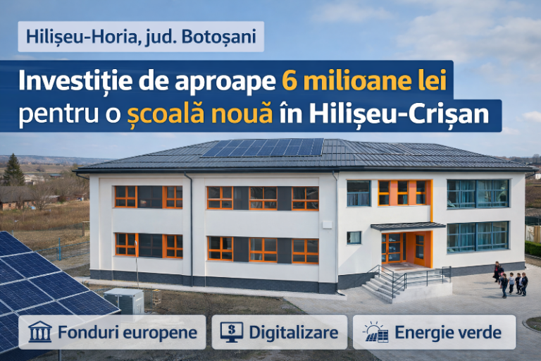 : Școală „verde” de 6 milioane de lei la Hilișeu-Horia. Licitația pentru noul sediu din Hilișeu-Crișan are loc în martie