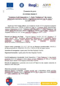 Începe proiectul de extindere a Școlii 2 ”Tudor Vladimirescu” din Albești