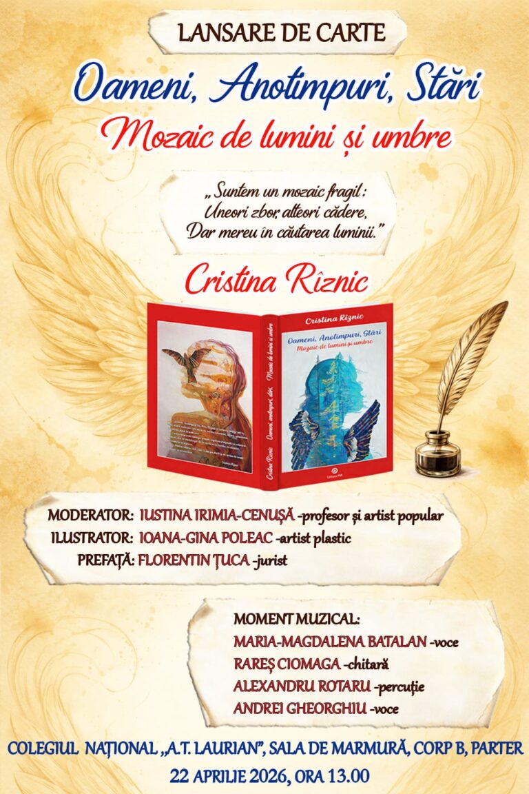 Profesorul Cristina Rîznic debuteazǎ cu un volum de poezii chiar la Ziua Mondialǎ a Cǎrții