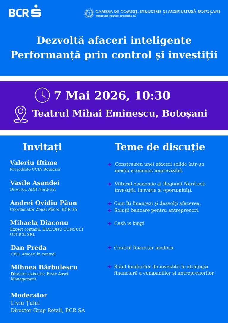 „Cash is king!”: Antreprenorii din Botoșani învață controlul financiar și atragerea investițiilor la Teatrul „Mihai Eminescu” „Cash is king!”: Antreprenorii din Botoșani învață controlul financiar și atragerea investițiilor la Teatrul „Mihai Eminescu”