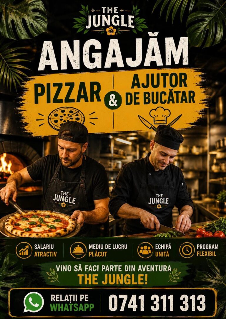 Restaurantul The Jungle angajează: salarii atractive și program flexibil