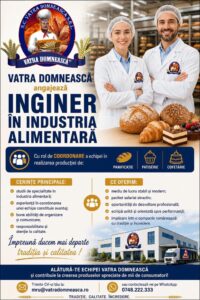 Vatra Domnească angajează inginer în industria alimentară și director rețea magazine