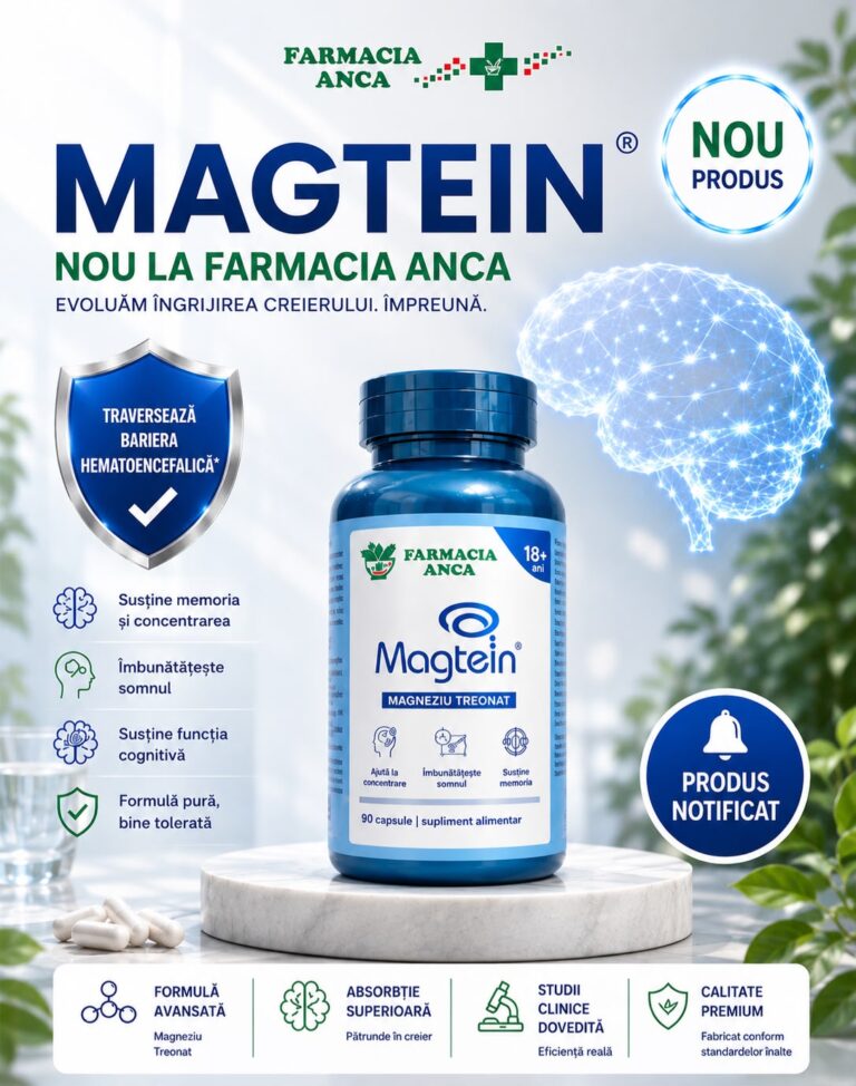 “LABORATOARELE ANCA FARM” lansează MAGTEIN, un supliment de magneziu în forma inovatoare L-treonat