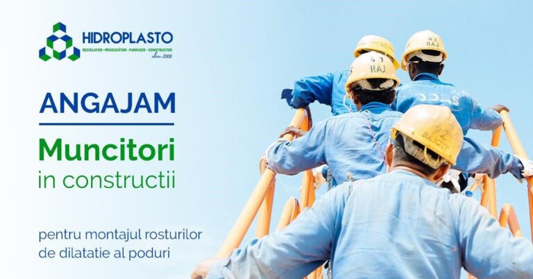 Angajări la compania Hidroplasto: muncitori producție și personal tehnic