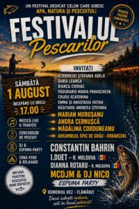 Festivalul Pescarilor pe 1 și 2 august la Domeniul Rez. Concursuri de pescuit, muzică live și atmosferă de festival