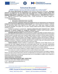 A fost finalizat proiectul PNRR: „Dezvoltarea sistemului de management local prin implementarea unor infrastructuri inteligente la nivelul Comunei Mihai Eminescu, județul Botoșani”
